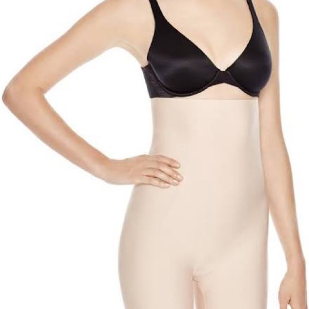Spanx Women's Thinstincts High-Waisted Mid-Thigh Shaping Shorts - L in Soft Nude